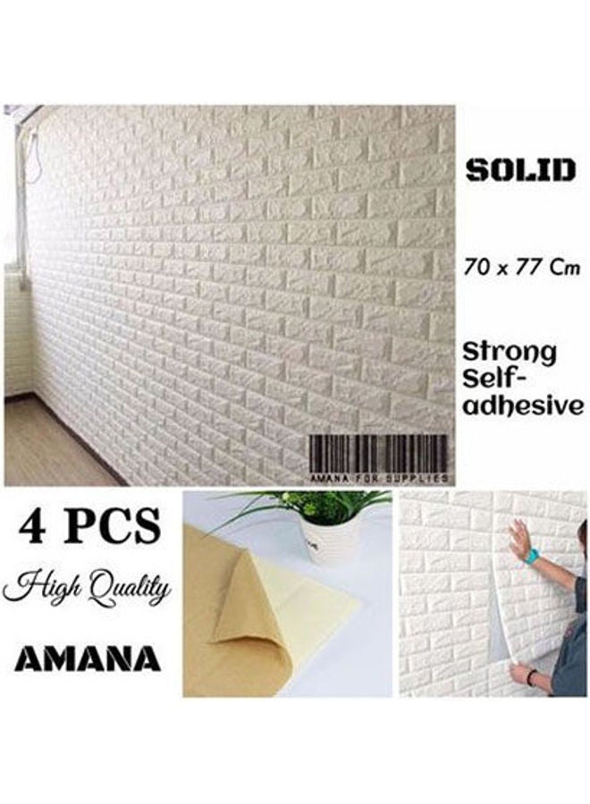 اجفا 3D Self Adhesive Brick Pattern Wall Paper Begie 70*77cm  - Image 1