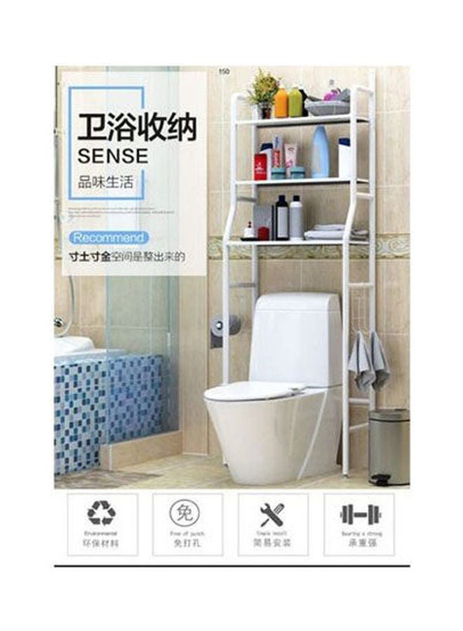 Bathroom Storage Shelf - 3 Tiers White 160*25*50cm - Image 2