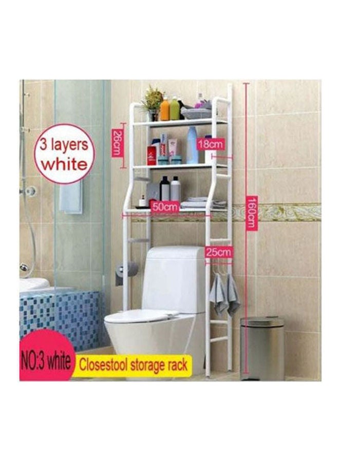 Bathroom Storage Shelf - 3 Tiers White 160*25*50cm - Image 3