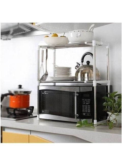 رف لفرن الميكروويف. فضي 85x25x60.5سم