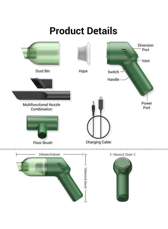 Wireless Vacuum Cleaner 120 W Vacuum 3 Green