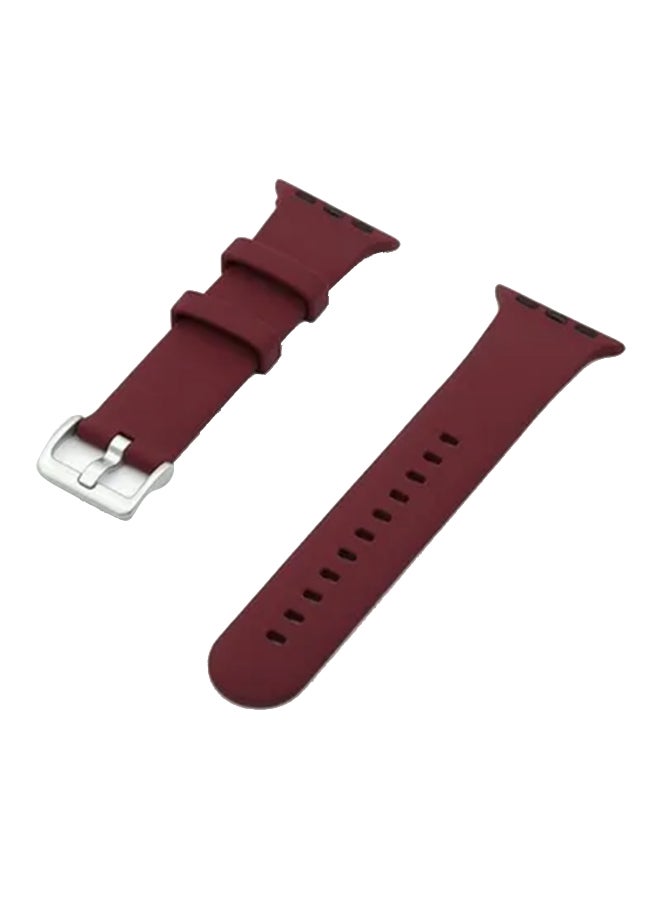بي إس إن إل - Replacement Silicone Strap 42mm/44mm/45mm/49mm Band For Apple Watch Series 1/2/3/4/5/6/7/8/SE Brown - Image 1