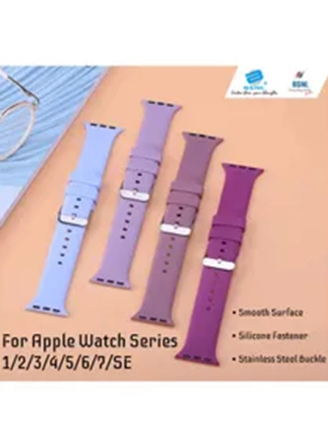 بي إس إن إل - Replacement Silicone Strap 42mm/44mm/45mm/49mm Band For Apple Watch Series 1/2/3/4/5/6/7/8/SE Brown - Image 1