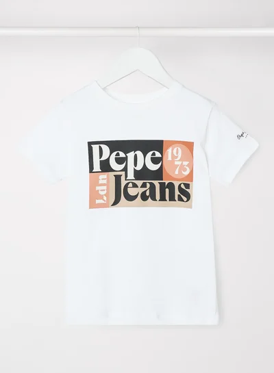 Pepe Jeans LONDON Kids Logo Block T-Shirt White