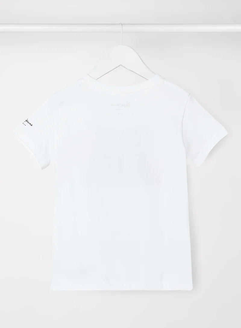 Pepe Jeans LONDON Kids Logo Block T-Shirt White