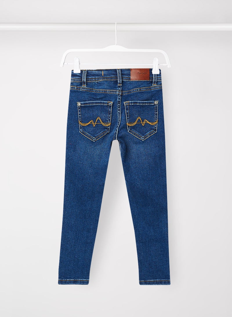 Pepe Jeans LONDON - Kids Madison High Waist Skinny Jeans Blue - Image 1