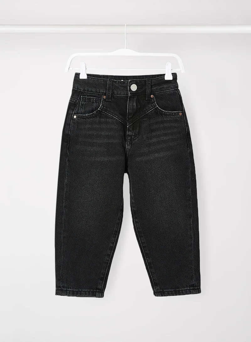 Pepe Jeans LONDON Kids Kara High Waist Mom Jeans Black
