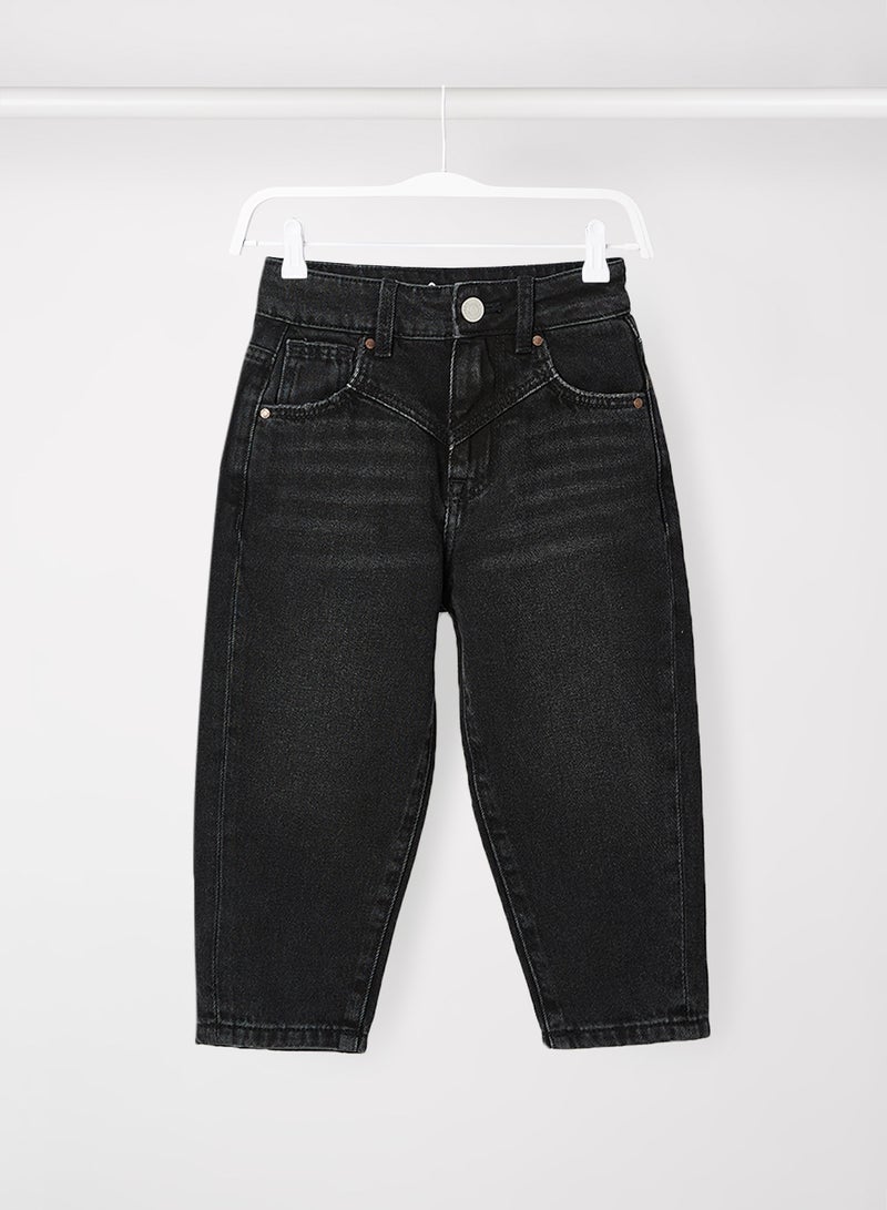 Pepe Jeans LONDON Kids Kara High Waist Mom Jeans Black - Image 1