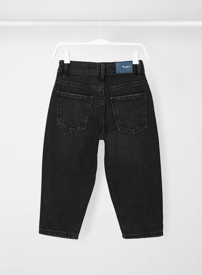 Pepe Jeans LONDON Kids Kara High Waist Mom Jeans Black