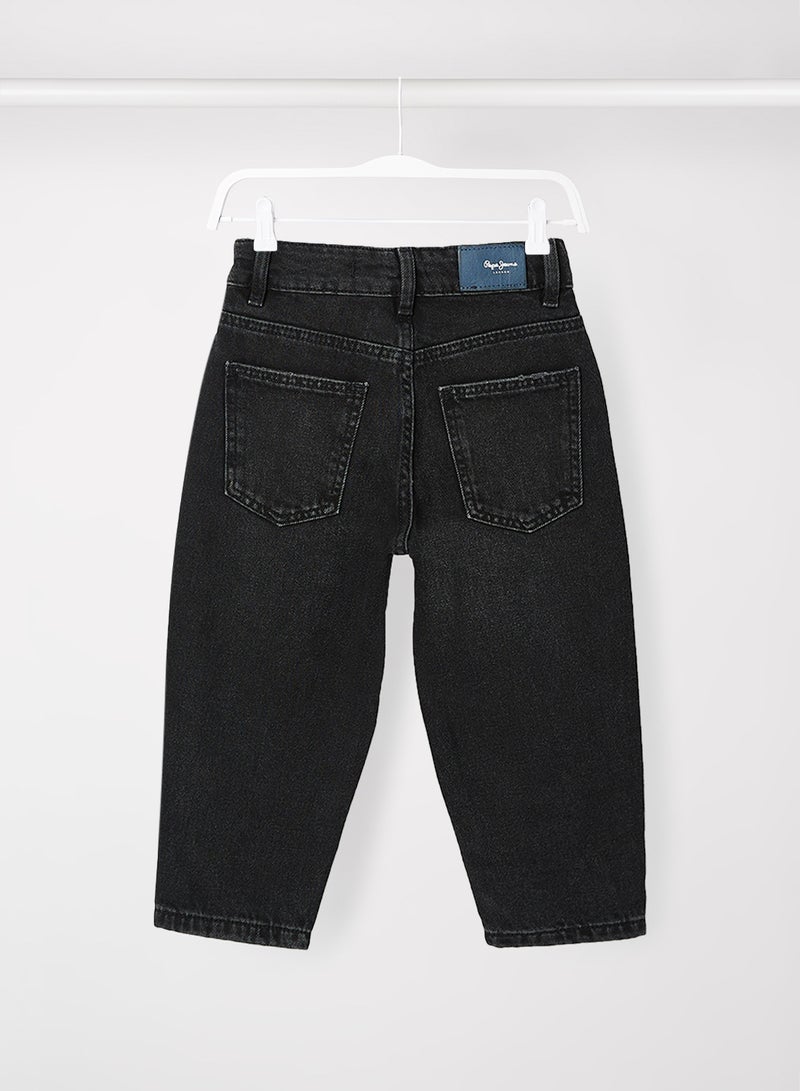 Pepe Jeans LONDON Kids Kara High Waist Mom Jeans Black - Image 2
