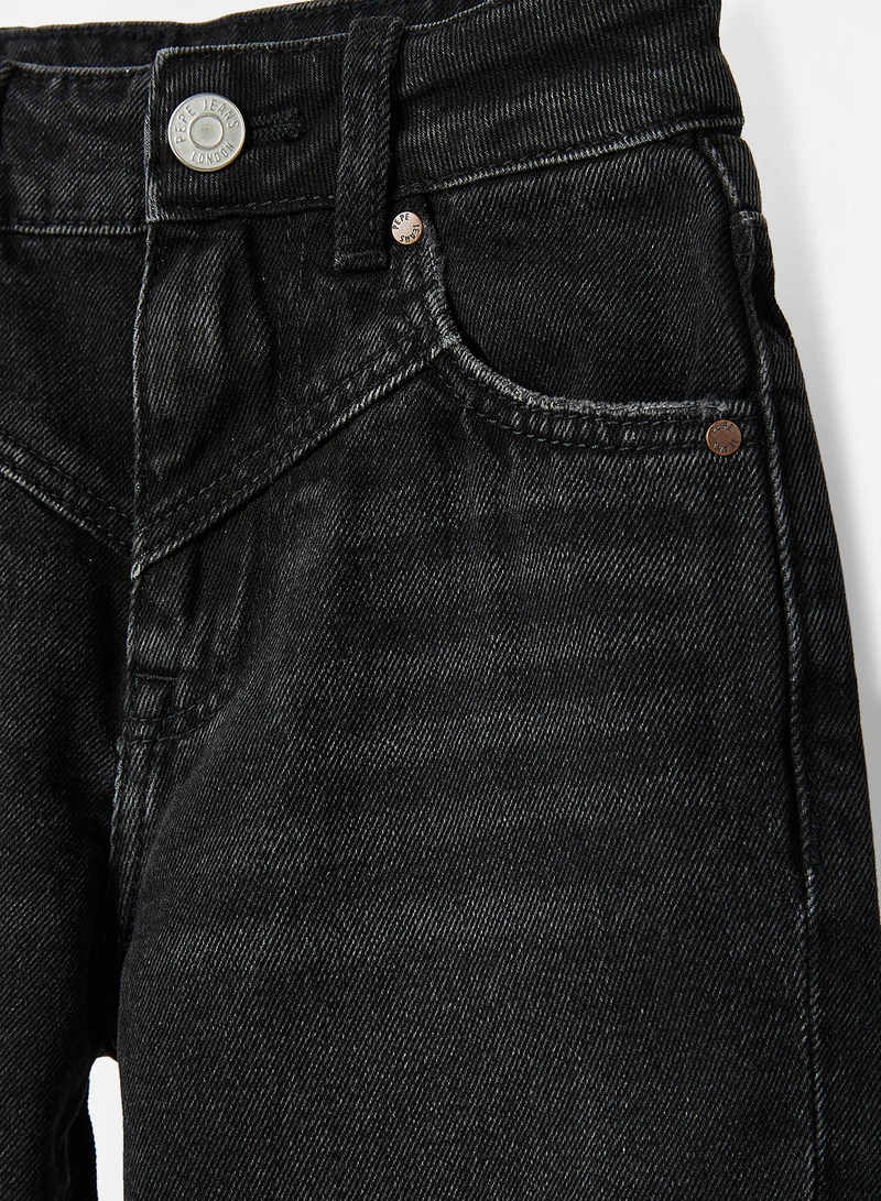 Pepe Jeans LONDON Kids Kara High Waist Mom Jeans Black