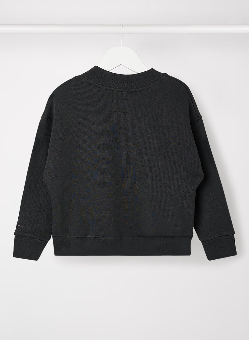 Pepe Jeans LONDON - Kids Donna Textured Logo Sweatshirt Black - Image 1