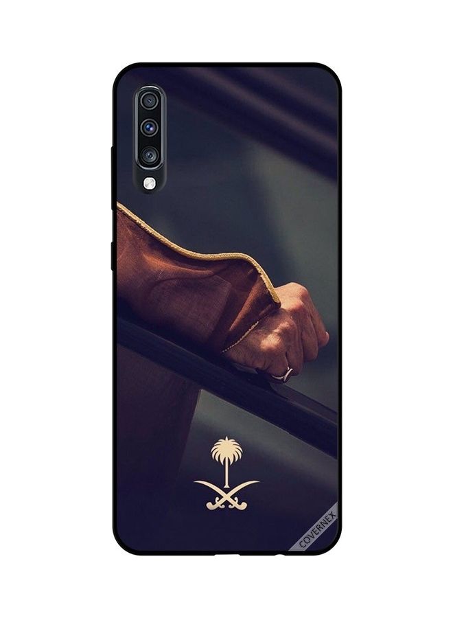 كوفرنيكس غطاء حماية واق لهاتف سامسونج جالاكسي A70 بطبعة يد وشعار المملكة العربية السعودية متعدد الألوان - Image 1