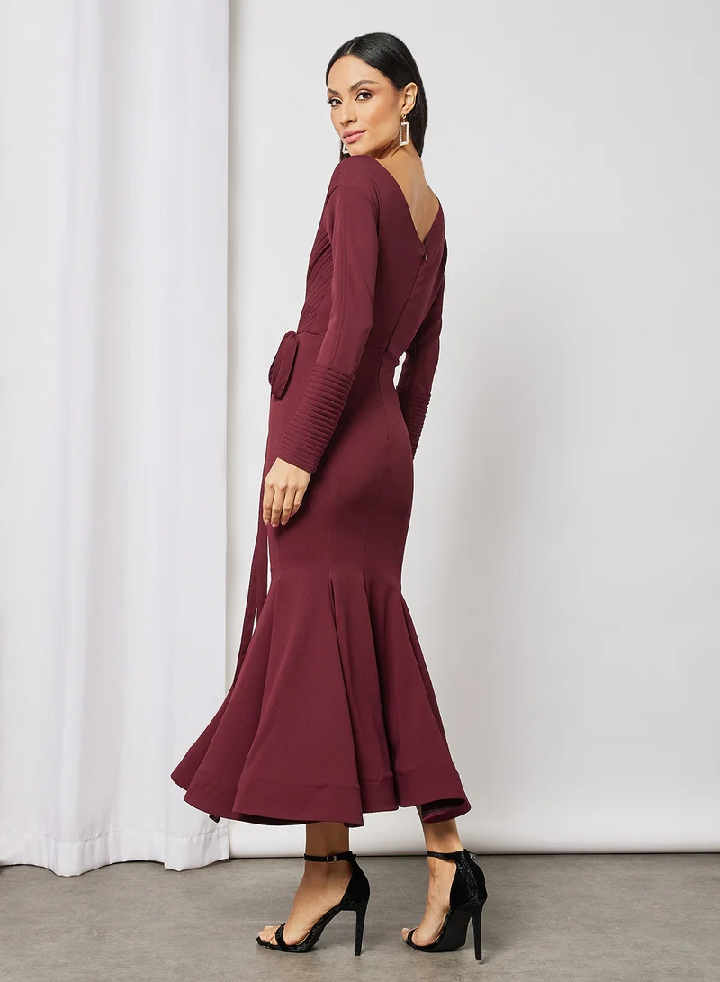 ثريدز باي اجوني Pleated Peplum Hem Dress