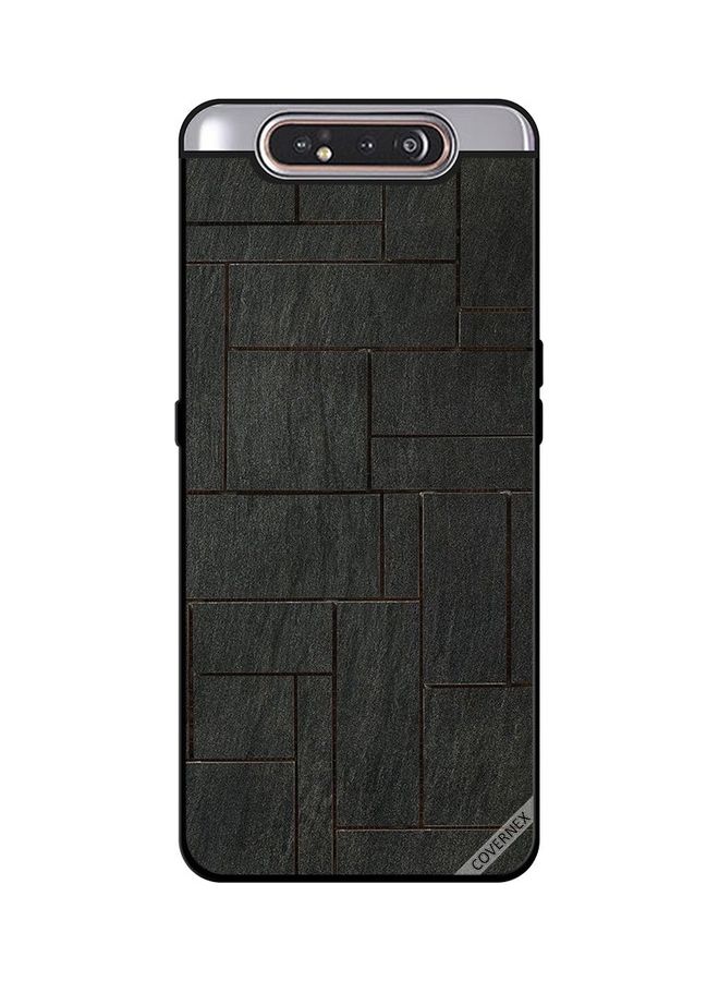 Covernex Protective Case Cover for Samsung Galaxy A80 Stones Wall Pattern Black - Image 1