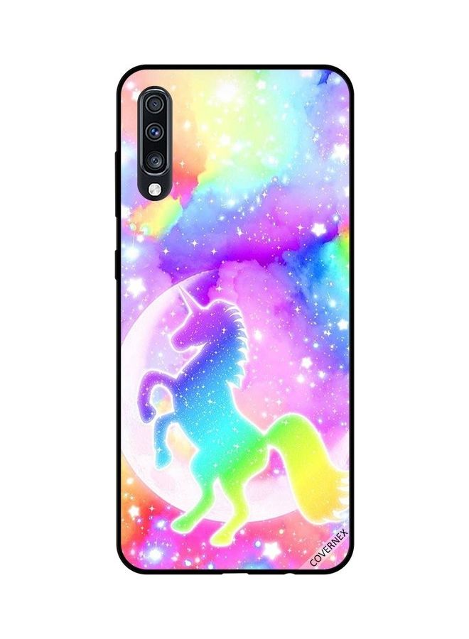 كوفرنيكس غطاء حماية واق لهاتف سامسونج جالاكسي A70 بتصميم طبعة يونيكورن بألوان قوس قزح. متعدد الألوان - Image 1