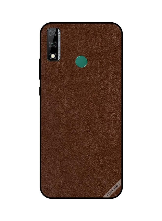 Covernex Protective Case Cover For Huawei Y9 2019 Dark Brown Leather Pattern - Image 1