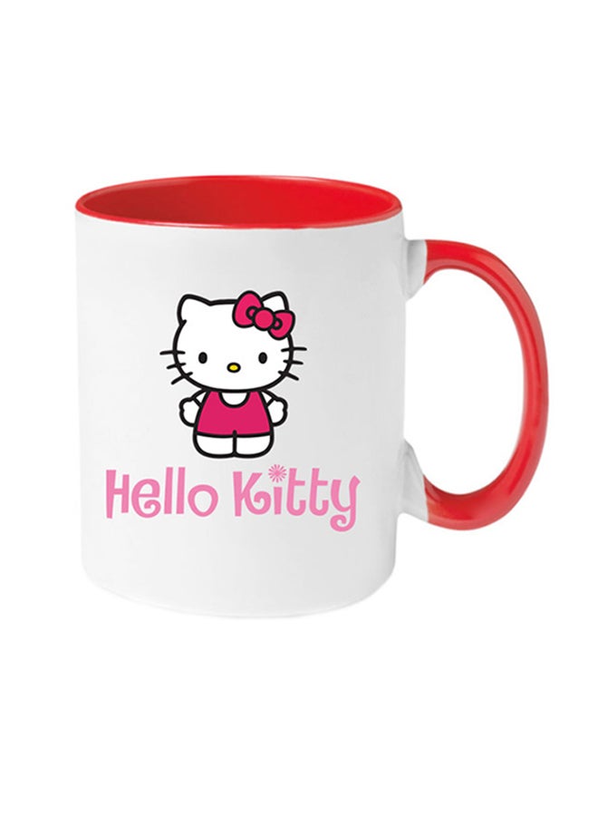 MEC Hello Kitty Text Printed Coffee Mug Red/White 350ml