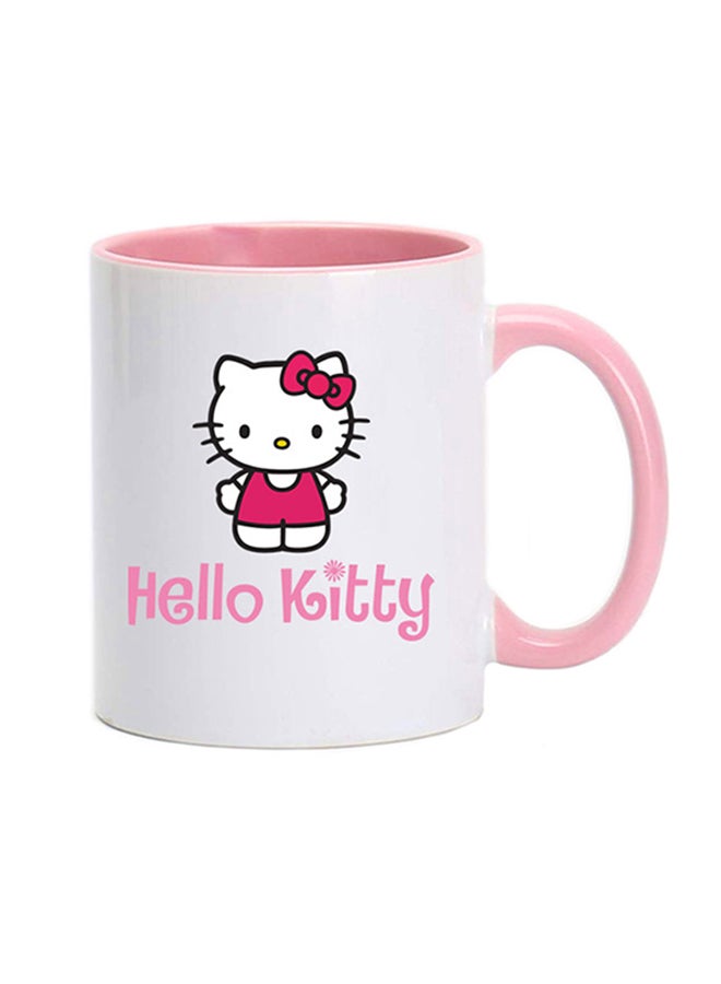 MEC Hello Kitty Text Printed Coffee Mug Pink/White 350ml
