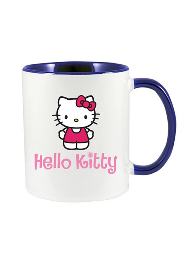 MEC Hello Kitty Text Printed Coffee Mug Dark Blue/White 350ml