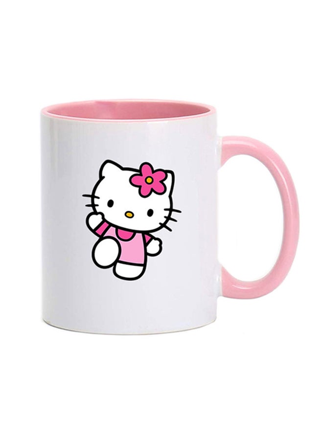 MEC Hello Kitty Waving At You! Printed Coffee Mug Pink/White 350ml