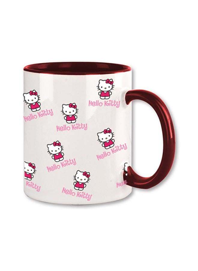 MEC Multiple Hello Kittys All Over The Printed Coffee Mug Maroon/White
