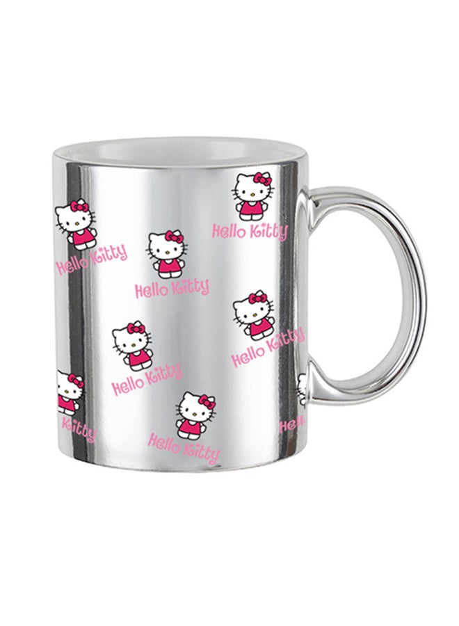 MEC Multiple Hello Kittys All Over The Printed Coffee Mug Silver/White 350ml