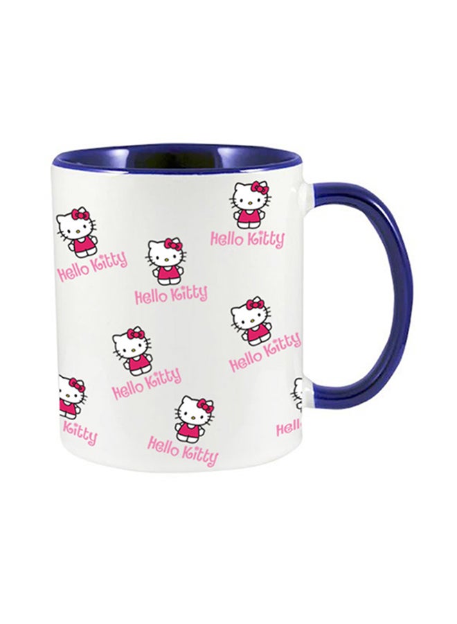 MEC Multiple Hello Kittys All Over The Printed Coffee Mug Dark Blue/White 350ml