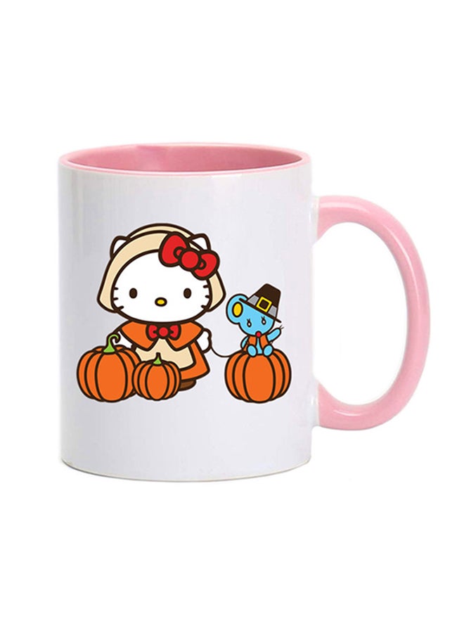 MEC Hello Kitty With Pumpkins Printed Coffee Mug Pink/White 350ml