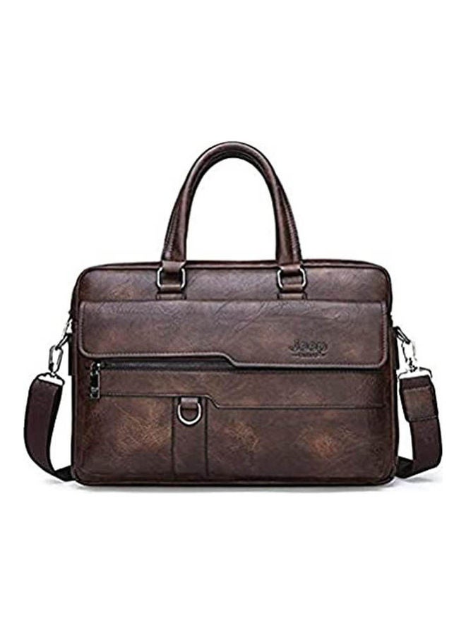Jeep Leather Laptop Bags Brown 
