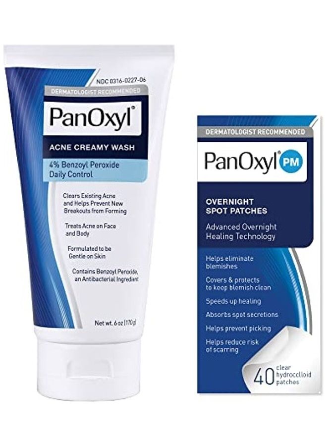 PanOxyl - Panoxyl Acne Wash 4% Bundle with PM Patches 8X3X4inch - Image 1
