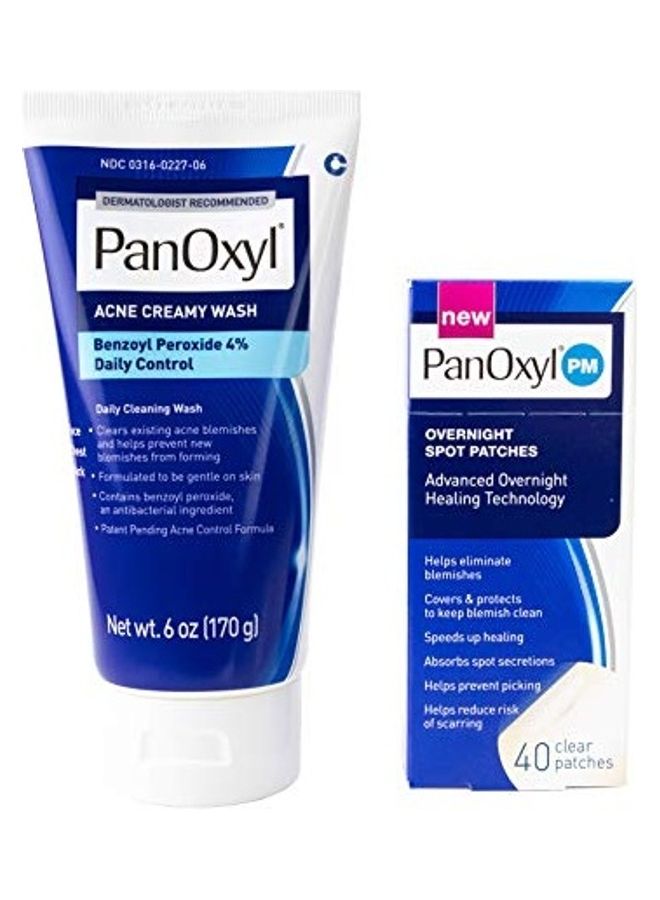 PanOxyl - Panoxyl Acne Wash 4% Bundle with PM Patches 8X3X4inch - Image 1