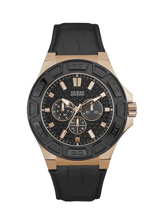 جس Men's Leather Analog Watch 0674G6 - Image 1