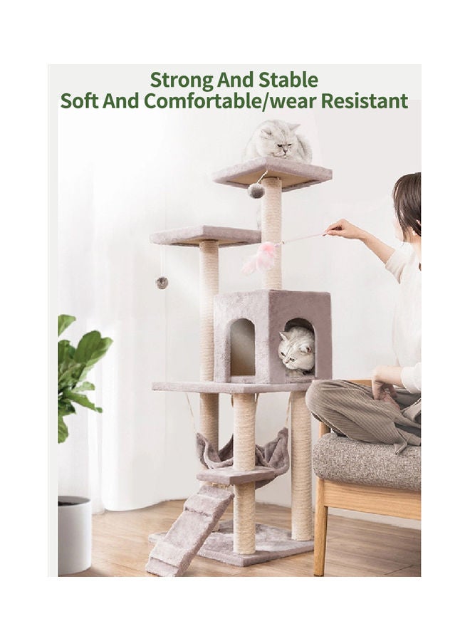 Sharpdo Multifunctional Cat Climbing Frame Grey 125x40x50cm - Image 2