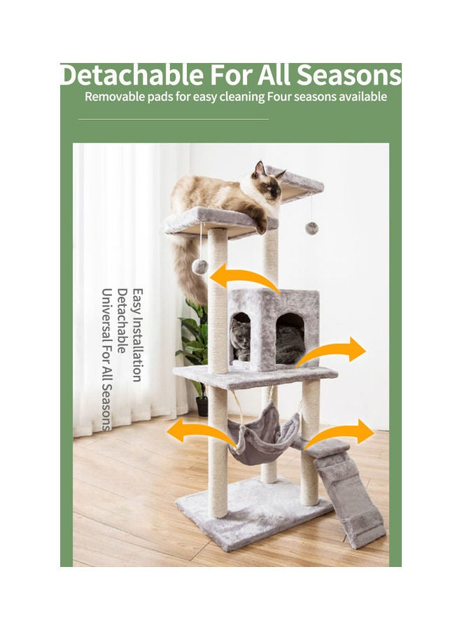Sharpdo Multifunctional Cat Climbing Frame Grey 125x40x50cm - Image 3