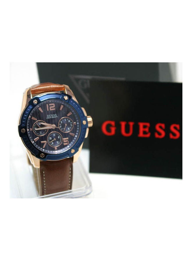 جس Men's Leather Analog Watch 0600G3 - Image 1