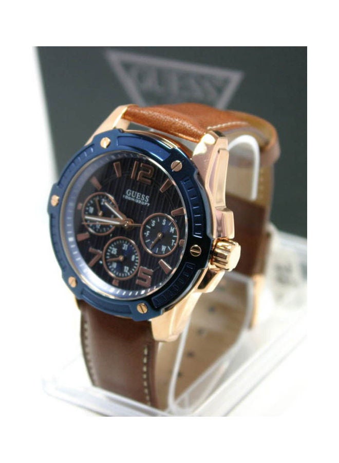 جس Men's Leather Analog Watch 0600G3 - Image 2