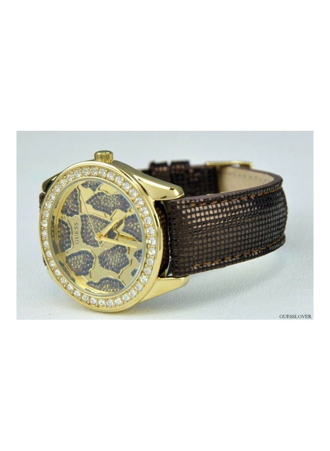 جس Men's Leather Analog Watch 0056L2 - Image 2