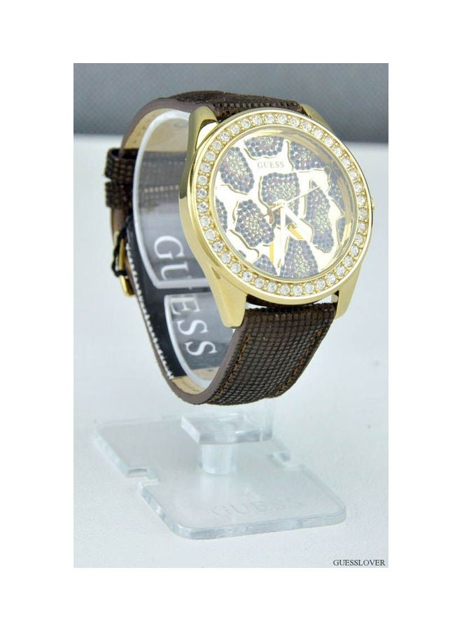 جس Men's Leather Analog Watch 0056L2 - Image 1