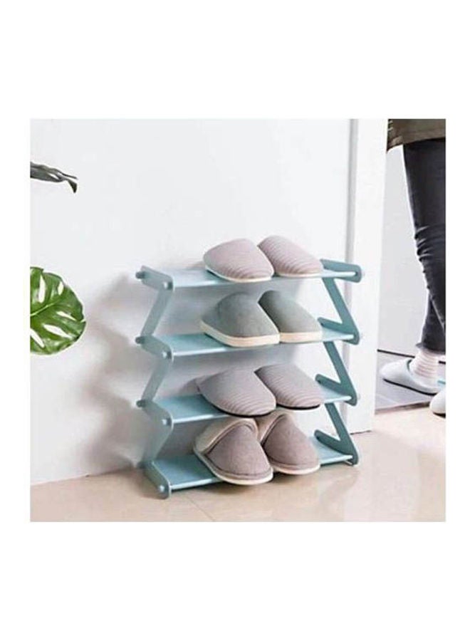 Generic Zigzag Shoe Organizer  - 4 Levels Silver 