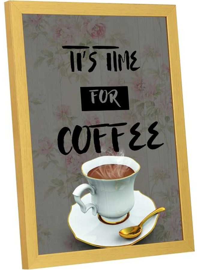 LOWHA - It Is Time For Coffee Wall Art Frame Multicolour 33x43cm - Image 1