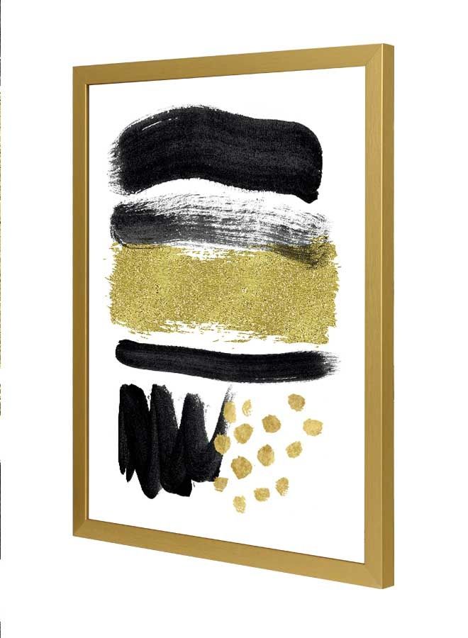 لوحة فنية بإطار لديكور الحائط بتصميم باللون الذهبي متعدد الألوان 33x43سم - Image 1