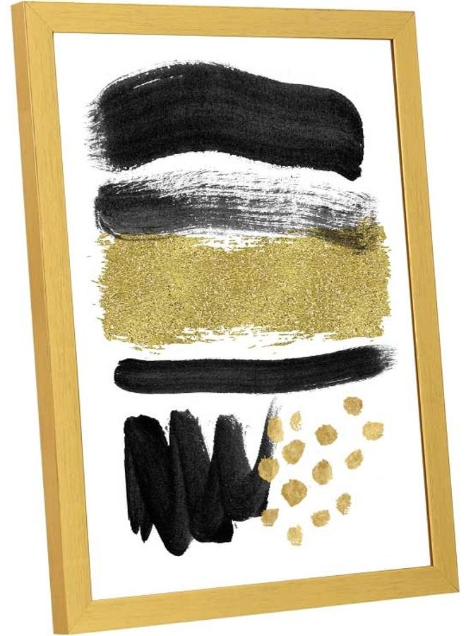 لوحة فنية بإطار لديكور الحائط بتصميم باللون الذهبي متعدد الألوان 33x43سم - Image 2