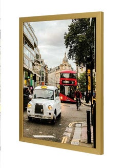 LOWHA Vehicle Travelling On Road Wall Art Frame Multicolour 33x43cm  - Image 1