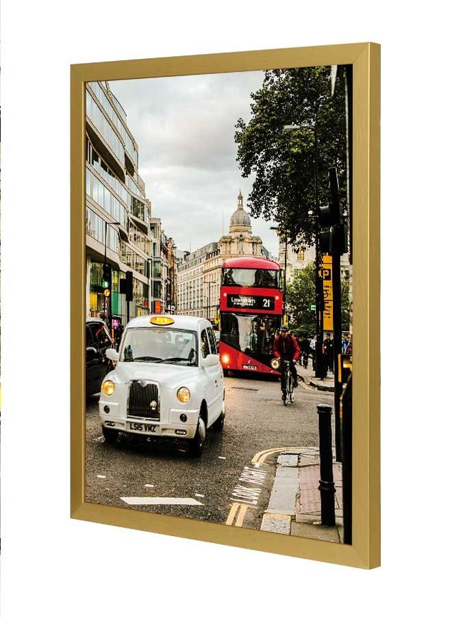 LOWHA Vehicle Travelling On Road Wall Art Frame Multicolour 33x43cm  - Image 1