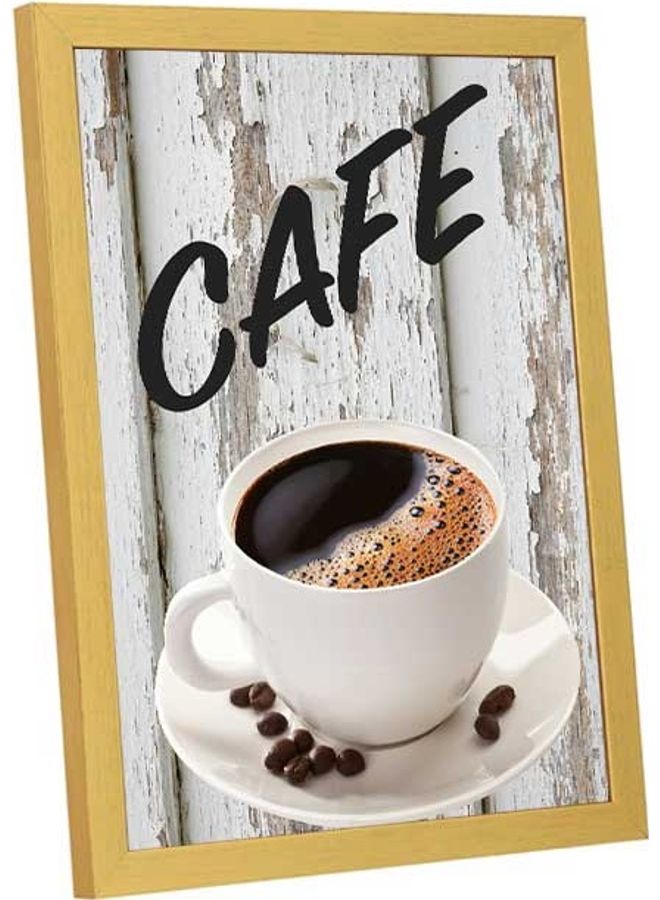 لوحة فنية بإطار لديكور الحائط تُمثل كلمة "Cafe" متعدد الألوان - Image 3