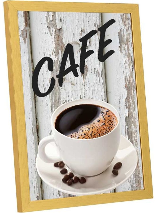 لوحة فنية بإطار لديكور الحائط تُمثل كلمة "Cafe" متعدد الألوان - Image 2