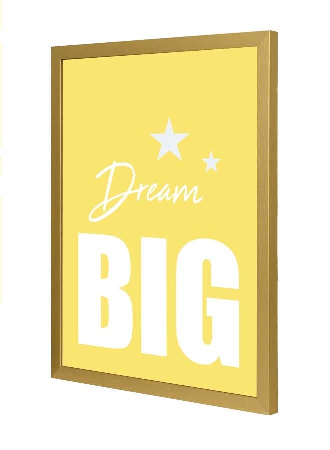 لوحة فنية بإطار لديكور الحائط تُمثل عبارة "Dream Big" متعدد الألوان 33x43سم - Image 1