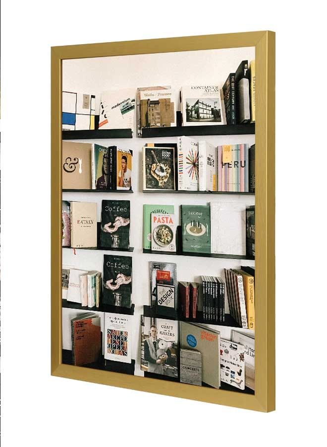 لوحة فنية بإطار لديكور الحائط بتصميم مجلدات كتب. متعدد الألوان 33x43سم - Image 1