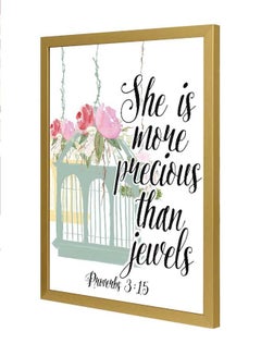 She Is More Precious Than Jewels Wall Art Frame Multicolour 33x43cm